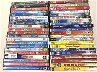 Box Lot of 42 DVD Movies, Mostly Kids