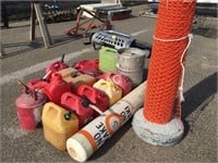 17pc Gas Cans, No Wake Buoy, Orange Net Fencing