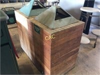 2pc Wooden Trash Can w/Metal Top