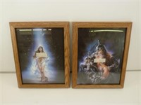2 Fantasy Type Pin-Up Girl Pictures in Frames