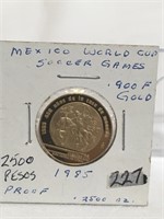 1985 Mexican 250 Pesos .900 Gold