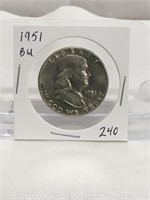 1951 Franklin Half Dollar BU