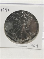 Unc 1992 Silver Walking Liberty Half Dollar
