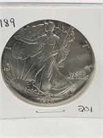 Unc 1989 Walking Liberty  Silver Half Dollar