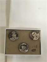 Three 1910 Sweet Corporal Baseball Pins