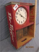 Original Dr Pepper Wooden Crate Clock/ Shelf