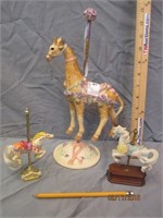 Carousel Giraffe & 2  Horses