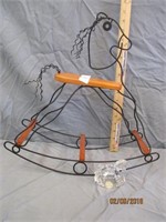 Metal & Wood Rocking Horse 16x16, Lead Crystal