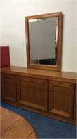 SOLID WOOD TRIPLE DRESSER WITH MIRROR