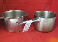 LOT, 2X S.S 10"D POTS (1IS INDUCTION)