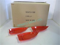 LOT,1 BOX, 48PCS,RED PERSONAL ACRYLIC SUSHI BOATS
