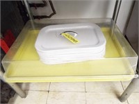 plastic donut cover, 2 large trays