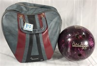 Vintage bowling bag and ball
