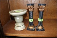 Candle Holder & Two Matching Candlesticks