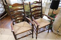 Set of Two Ladderback Arm Chairs