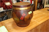 Antique Asian Painted Barrel