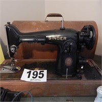 OLD SINGER SEWING MACHINE IN CASE WITH PEDAL AND