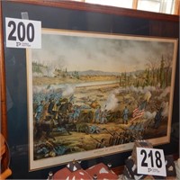 FRAMED AND MATTED "PRINT BATTLE OF STONE RIVER"