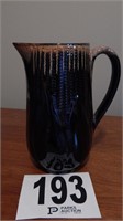 BROWN DRIP POTTERY CORN PITCHER MADE IN USA 248