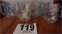 6 COLLECTIBLE SONG THEMED GLASS MUGS  "DAISY