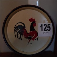 VINTAGE SOCIAL SUPPERS METAL TRAY WITH ROOSTER