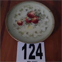 HAND-PAINTED CHINA PLATE WITH APPLE DESIGN BY