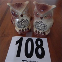OWL SALT AND PEPPER SET BY SCOTTY MADE IN JAPAN