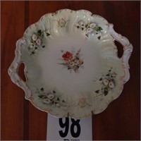 HAND-PAINTED CHINA PLATE WITH HANDLES MADE IN