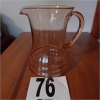 PINK GLASS PITCHER 8 IN