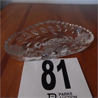 ETCHED CRYSTAL CRACKER DISH 7 IN