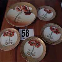 HAND-PAINTED POPPY CHINA PLATES MADE IN JAPAN