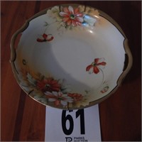 HAND-PAINTED NIPPON BOWL WITH HANDLES 10 IN