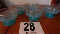 WEST VIRGINIA COLORED GLASS FOOTED DESSERT CUPS