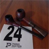 2 TOBACCO PIPES ONE MARKED "HONEY BROOK" THE