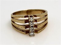 14kt Gold Unusual Diamond Designer Ring