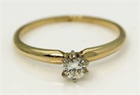 14kt Gold Brilliant 1/5 ct Diamond Solitaire Ring