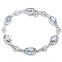 Gorgeous 9.50 ct  Aquamarine Tennis Bracelet