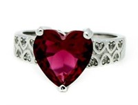 Gorgeous 4.00 ct Ruby Heart Solitaire Ring