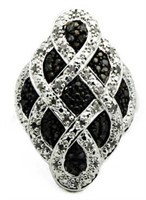 Genuine 1.00 ct Black Diamond Designer Ring