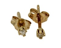 14kt Gold Brilliant Tiny Stud Diamond Earrings