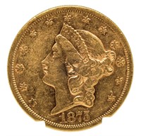 1875-S Liberty Head $20 Gold Piece