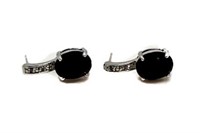 Genuine 3.00 ct Onyx & Diamond Earrings