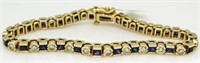 14kt Gold 5.34 ct Sapphire & Diamond Bracelet