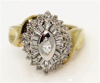 10kt Gold Fancy Marquise Diamond Ring