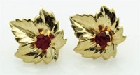 14kt Gold Genuine Ruby Earrings