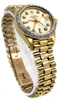 18kt Gold Ladies Presidential Diamond Rolex Watch