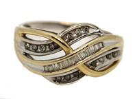 14kt Gold Two Tone 1/2 ct Diamond Designer Ring