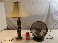 Lampe et ventilateur vintage