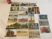 20 cartes postales neuves des années 40 US