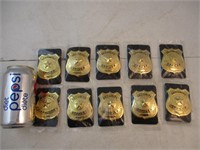 10 badges d agent de securté métal doré Neufs